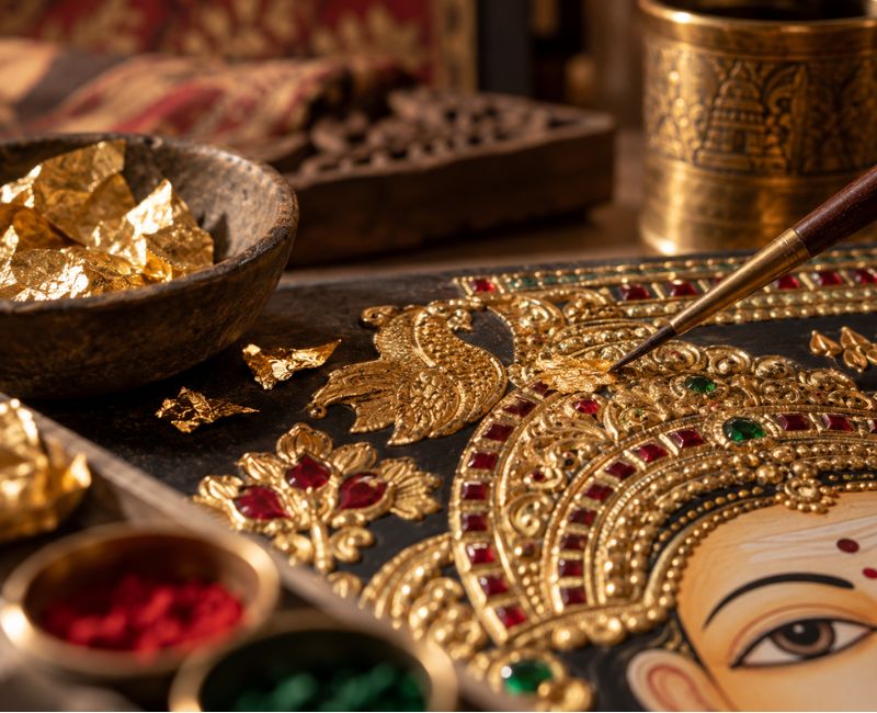 Traditional Indian artwork detail